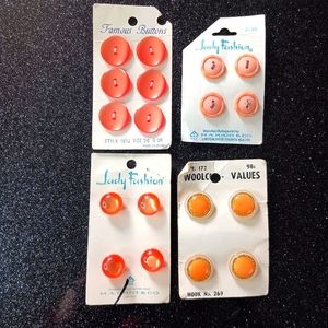 Orange/Peach Vintage Button Bundle.